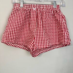 Altar'd State Red Checkered High Waist Shorts